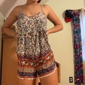 Aztec print romper